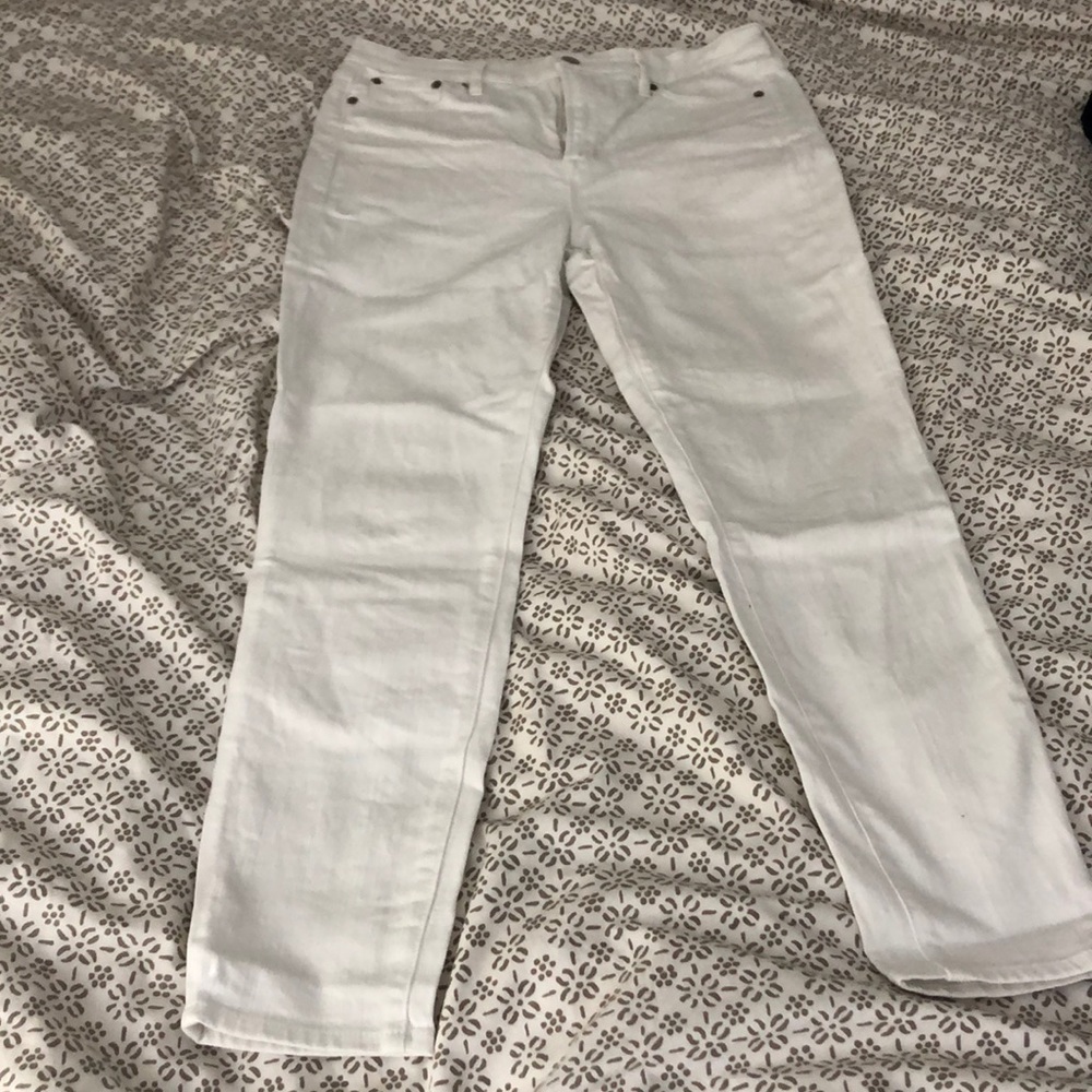 JCrew Factory white high rise skinny jeans 29